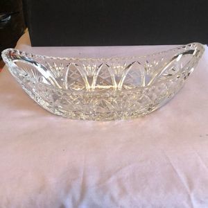 Pinwheel crystal oval dish vintage
